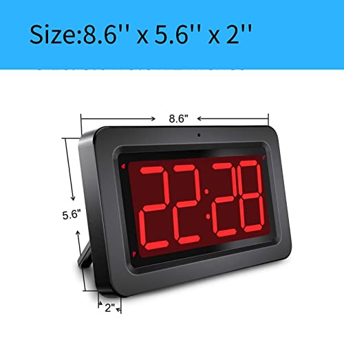 Kjyapson Digital Wall Clock, 3,2'' Led Large Display Alarm Clock, 2-Level Auto Dimming, 2 Ways Of Power (Usb Or Battery), 2 D Cell Batteries Last About 12 Months，For Bedroom #TOP6