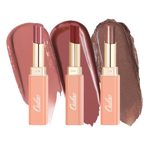 Oulac Orange Lipstick - Moisturizing Lip Stick Glossy Tinted Lip Balm, Sheer Shine Juicy Finish, Lightweight and Hydrating Formula for Dry Lip Care, Vegan 2.2g/0.07oz (08)