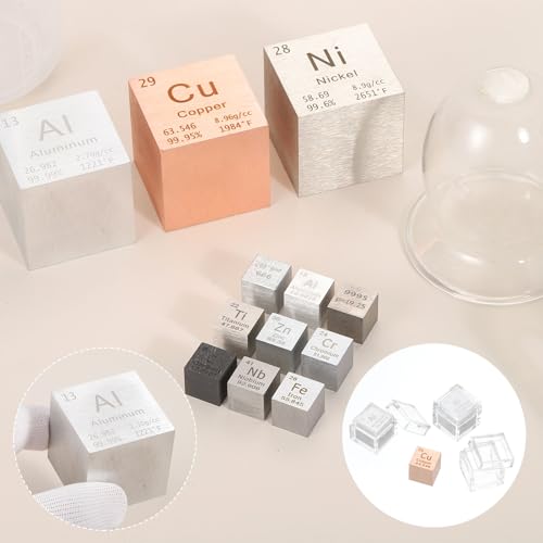 QUARKZMAN 2 Stück Aluminium Würfel 1.5 Zoll Hochdichte Metall Element Würfel Metall Dichte Würfel Für Chemische Elementsammlung Wissenschaftliche Bildung Experiment Anwendung Silber