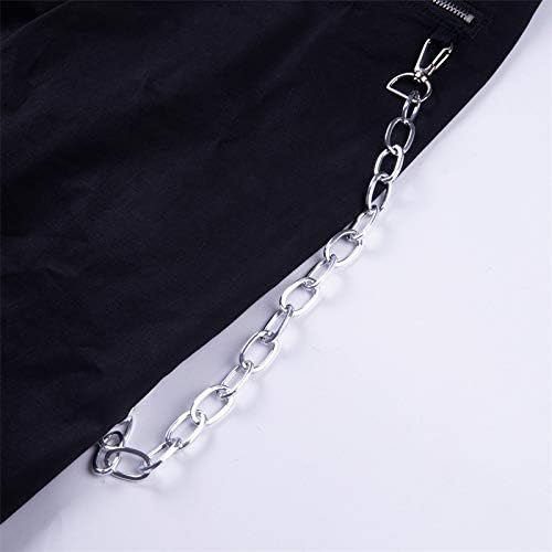 Kisswow Women's Cargo Jogger Pants Gothic Cargo Pants with Chain Black Trousers - Image 5