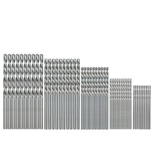 Jeu de forets hélicoïdaux à tige droite HSS, 50 pièces, 1mm/1.5mm/2mm/2.5mm/3mm, pour métal, bois et plastique