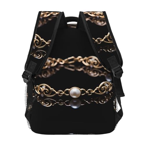 PHAYAH Beads Pattern Backpack 15.7" Simple Bag For Everyone With 1 Main Compartment, Front Utility Pocket4