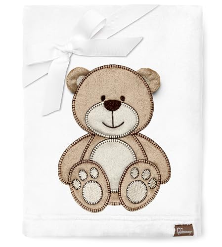 Be Mammy Coperta calda per bambini con peluche regalo per bambino con motivi 3D (Bianco - Orso)