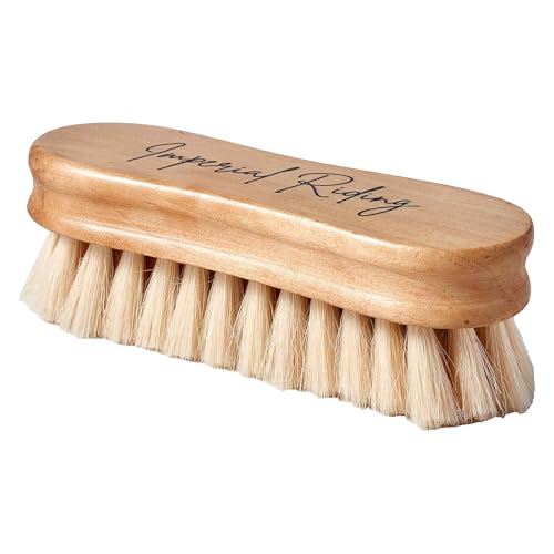 Imperial Riding Kopfbürste IRH Natural, besonders sanfte Pferdebürste mit weichem Ziegenhaar, natürliche Fellpflege für empfindliche Bereiche aus Naturmaterialien