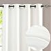 jinchan Privacy Curtains for Bedroom Heavy Curtains 84" L Casual Weave Linen Textured White Window Curtain Panels for Living Room 2 Panels