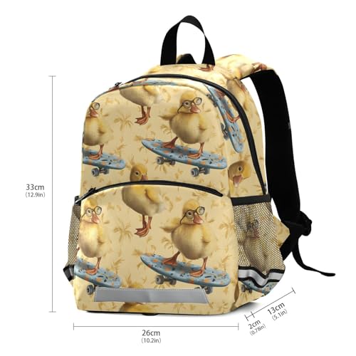 panksolu Funny Yellow Chicken Skateboard Toddler Backpack for Boys Girls Kids Backpacks Preschool Bag Travel Bag3