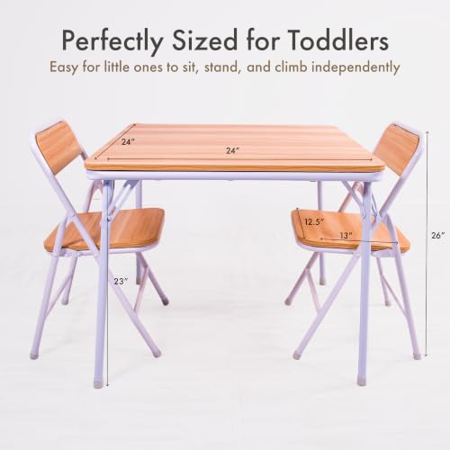 Image of Humble Crew Toddler Table and Chair Set for Kids, Wood Activity Furniture | Sturdy 3 piece playroom or bedroom desk, perfect size for crafts, snacks, homework, and learning, includes 2 matching seats