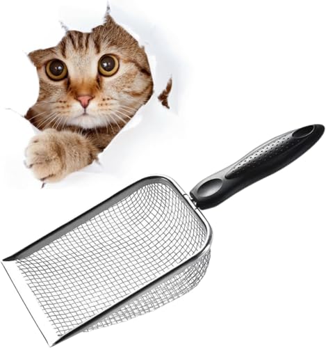 KIT 2 Pazinha coletora de fezes Aço Inox para Gatos | Pá Higiênica De Areia Para Gatos,Peneira de Ar