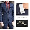 YINETTECH Set of 3 Men's Tie Clip and Cufflinks Set Business Shirts Necktie Clip Tie Bar Clips Gift for Wedding Party Business Meeting Father’s Day Valentine’s Day Gold #2