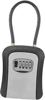GRIRIW Box Box Password Key Box Outdoor Lock Box Wall Mounted Hooks Wall Mounted Safe Hanging Lock Box Hanging Keys Box Code Box for House Outside Keys Lock Box Outside Keys Box Tool Grey