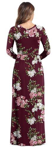 Image of VIISHOW Women's Long Sleeve Loose Plain Maxi Dresses Casual Long Dresses with Pockets