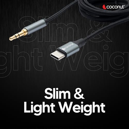 Image of coconut AX13 Type C to 3.5mm AUX Audio 1M Cable,6 Months Warranty
