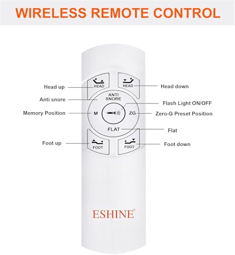 Image of ESHINE Adjustable Bed Frame with 10 inch Mattress, Wireless Remote, Queen Size | Gel Memory Foam Mattress, Bluetooth APP Control, Zero Gravity, Anti Snore, Head and Foot Incline, 2000 Series