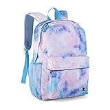 Fenrici Kids Backpack for Girls, Boys, Teens, Recycled School Bag with Laptop Compartment, 16 in x 13.5 in (Pink Tie Dye)