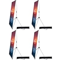 USCNC X Banner Stand Adjustable Fit Banner 23 x 63 to 32 x 78 Inch, Portable Travel Bag, Bigger, More Adaptable Advertising, Stores, Tradeshow, Restaurant, Event, Birthday & Party