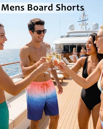 Image of Justay Mens Swim Trunks with Compression Liner 2 in 1 Quick Dry Board Shorts 7 Inch Bathing Suit Swimming Trunks for Men