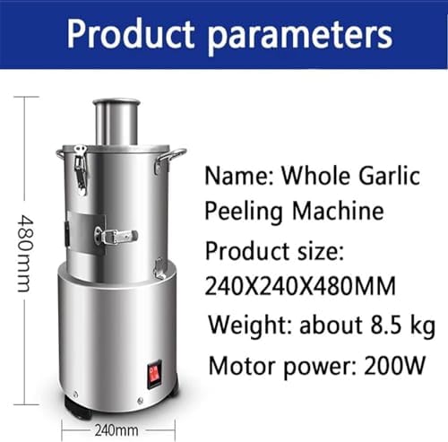 Whole Garlic Peeling Machine, Electric Garlic Peeler and Separator, Commercial Grade, 200W Power, 30kg/H Capacity, for Restaurants and Barbecues