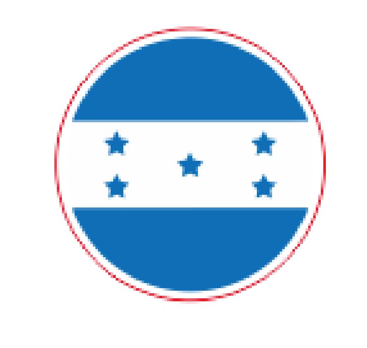 Image of Set of 5 National Flag Themed Sticker Decal of Flag, Country Map, Circular Shape, Heart Shape and with USA Flag for Car, Phone, Laptop, Mug, Bottle, Textbooks (Honduras)