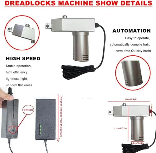 Machine dreadlock électrique 3 têtes loc pour finitions de précision - 6
