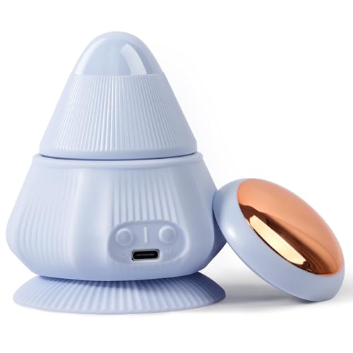 JIEJUNJIE Mini Hands-Free Muscle Massager with Heat & Vibration, Compact Deep Tissue Trigger Point Recovery Massager with Suction Base for Back, Neck, Shoulders, Arms & Legs