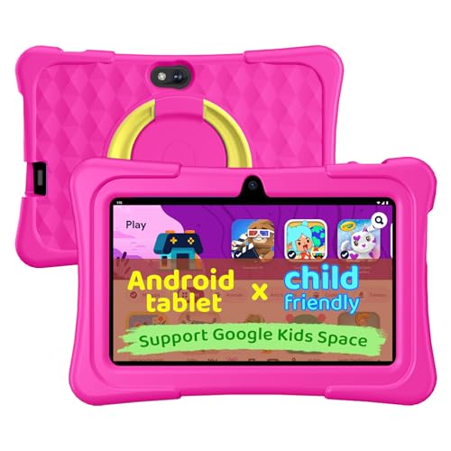 Kids Tablet, 7 inch Android 15 Tablet for Kids, 8GB+32GB 1TB Expand, Quad-Core Toddler Tablets with Shockproof Case, BT5.0, WiFi 5, Parental Control, Games,...