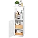 OUDIE Badezimmerschrank Schmal, Badschrank, Toilettenschrank, Badmöbel kleine, Einheit mit 1 Türen und Regal, zur Aufbewahrung von Toilettenpapier, das Badehandtuch, Shampoo, weiß. (SM) (U)