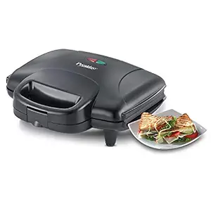 Prestige 800W Sandwich Maker (PGMFD Designer)| Black | Heat Resistant Bakelite Body |Non-Stick Coating | Power Indicators | Oil Free Toasting