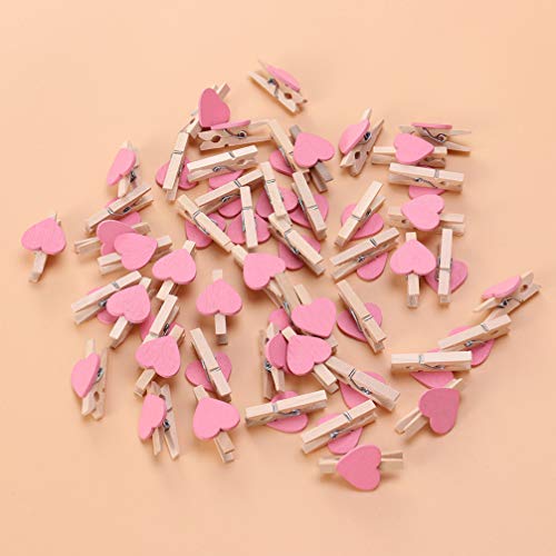 NUOBESTY 100 peças de mini clipes de madeira para fotos, pregadores de papel fotográfico, pino, cora