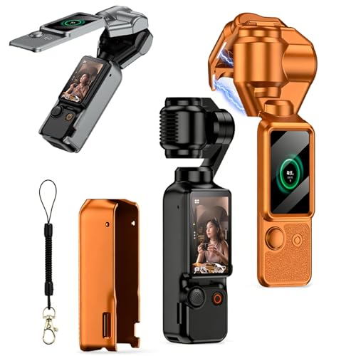 Osmo Pocket 3 �P�[�X �Z�b�g �ی�J�o�[ �t���J�o�[�^�C�v�� �S���ʂ���ی�ł��� �X�g���b�v�t�� �y�� �ϋv������ �h�o �h�����݌v ���s��ۊǂɍœK�i�}�O�l�b�g���t���b�v�J�o�[�f�U�C���j (Orange)