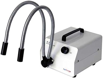 AmScope HL150-AY 150W Fiber Optic Dual Gooseneck Microscope Light