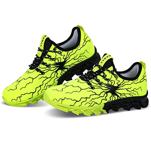 Boys Girls Shoes Kids Running Tennis Sneakers Non Slip Breathable Strap Athletic Sports Shoes Green 6 Big Kid #TOP6