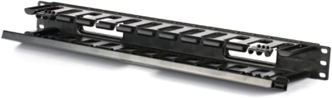 TECHTOORack Mount Cable Management Cable Raceway Duct Panel 1U Horizontal 19-Inch Cable Organizer Plastic with Detachable Cover (Plastic-1U)
