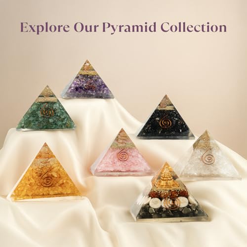 Image of Astrotalk Amethyst Stone Resin Pyramid | Crystal Pyramid for Calm & Clarity | Vastu Items for Home Decor | Office Table Decoration Items | Gift for Man & Woman