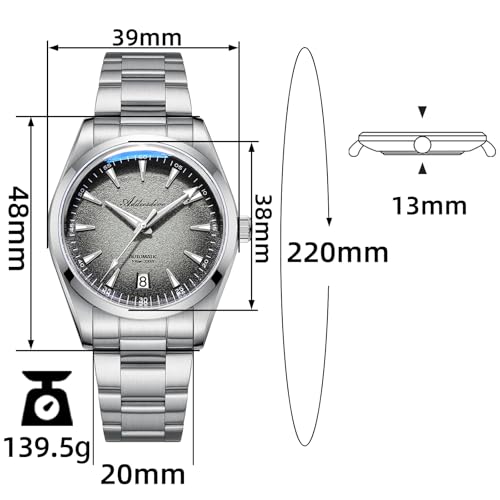 ADDIESDIVE Nowy MęSki Zegarek Automatyczny, Mechanizm 8215, Zegarek Mechaniczny, Tarcza Gradientowa, Luminescencyjny BGW9, SzkłO Mineralne K1, Wodoodporność 100 M, Zegarek Analogowy AD2527