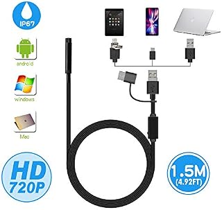 Endoscope, Ihong Android OTG 1.5M Waterproof Snake HD Video Borescope Soft Wire