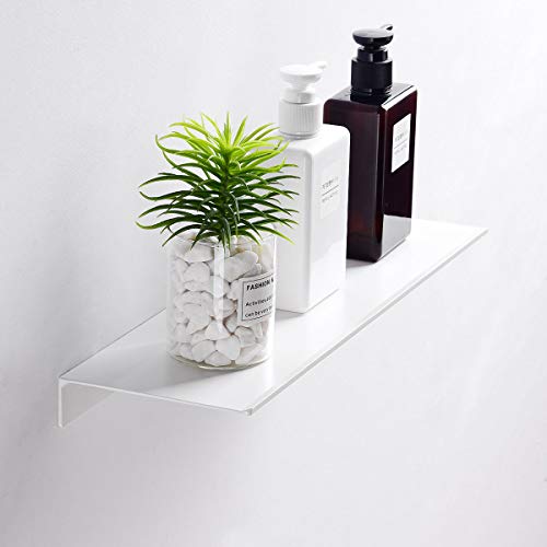 Jyl Home Modern Floating Shelf Wall Mounted Heavy Duty For Living Room Bedroom Bathroom, 16 Inch, White, 2 Pack #TOP2