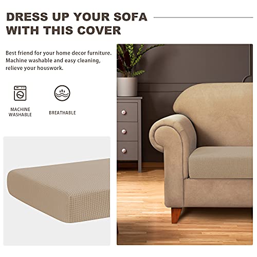 Nc Home Water Repellent Sofa Seat Cushion Covers Stretch Couch Cover For Camper, Settee Cover Furniture Protector For Pets (Chair Cushion, Sand) #TOP3