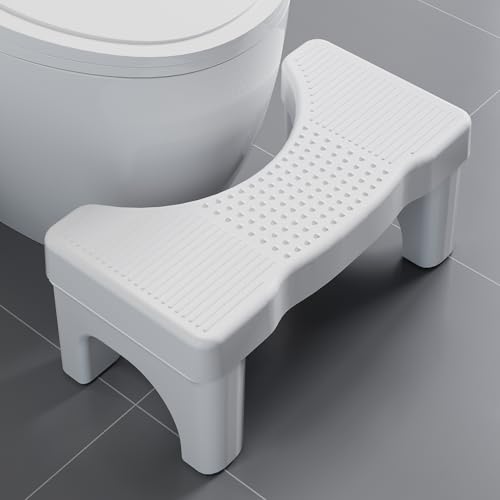 Squatting Potty for Adults, 7 Inch Toilet Poop Stool Adult, Plastic Toilet Squat Bathroom Stool for Pooping, Healthy Toilet Assistance Step, White -  Uaniar, YDTS-OLD-WHITE