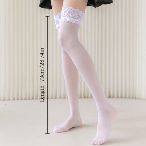 Women's Chiffon Petticoat Elastic Waist skirt Ballet Dance Pettiskirts Underskirt Half Slips Fluffy Pleated Dress for Party Cosplay Lace Thigh High Sheer Stockings Antiskid Silicone Stocking3