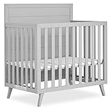 Dream On Me Lexington 4-in-1 Convertible Mini Baby Crib, Pebble Grey, GreenGuard Gold & BSA, Sustainabe Pinewood, Converts to Day & Twin-Size Bed, Compact Modern Nursery, 1″ Mattress Pad