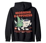 COFFEE & CANNABIS Marijuana Weed THC 420 Pothead Wake & Bake Zip Hoodie