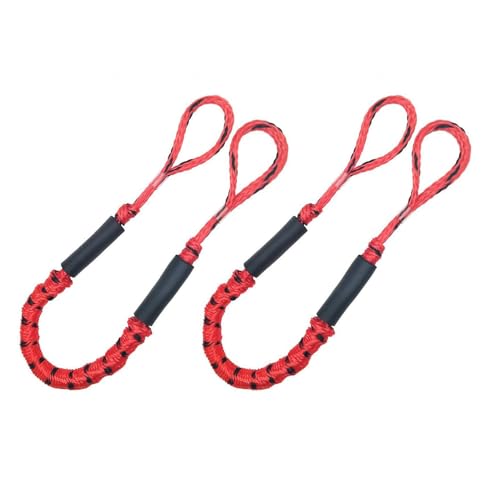 Bungee Dock Lines - Cuerda de amarre de alta resistencia, cuerda elástica de grado marino | 2 accesorios de barco para barcos PWC, amortiguador integrado, kayak, embarcación, SeaDoo, Jeet Ski, pontón,