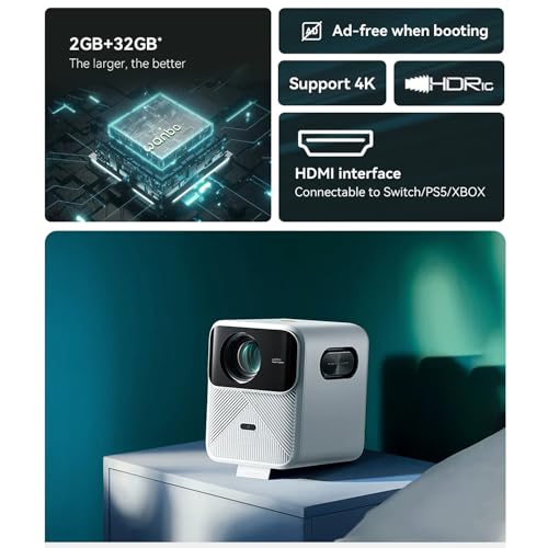 WANBO Mozart 1 Full HD Native 1080P, 4K HDR, 18000 Lumens | HDMI ARC| Projector for Home | Android 2G+32G | Auto (Focus + Keystone + Obstacle... - Image 4