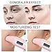 2PCS Mushroom Head Air Cushion CC Cream BB Cream Foundation Full Coverage Foundation 24HR Matte Oil Control Concealer With Makeup Face Primer & Petal-Shaped Cosmetics Brush（Natural）