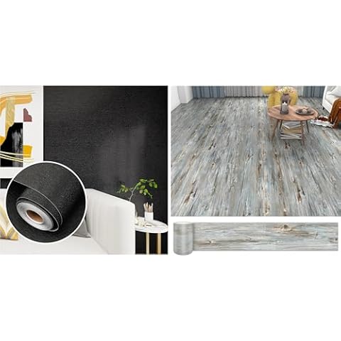 Lareko 6 Sq.ft Vinyl Flooring and 14.5 Sq.ft Peel&Stick Wallpaper Cover
