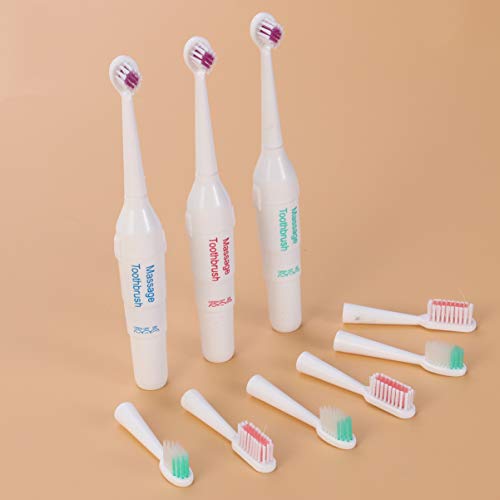 Image of UKCOCO Electric Toothbrush for Dogs and Cats Portable Pet Oral Care Tool with 3 Cleaning Brushes and 6 Replaceable Heads Lightweight Travel Design Gentle for Teeth and Gums