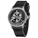 OBLVLO トリサム スタートレック 機械式自動巻き時計 メンズ プラネット サブダイヤル スーパールミナス ブルー ナイトライト ラバー 防水腕時計 BLM-TRISOME (BLM-TRISOME-YBBR)