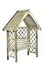 Produktbild J-Class Oxford  Gartenpergola aus Holz mit Bank für 2 Personen  Doppelbalken Oben  Maße: h220 cm x 158 cm x 60 cm  Seitengitter
