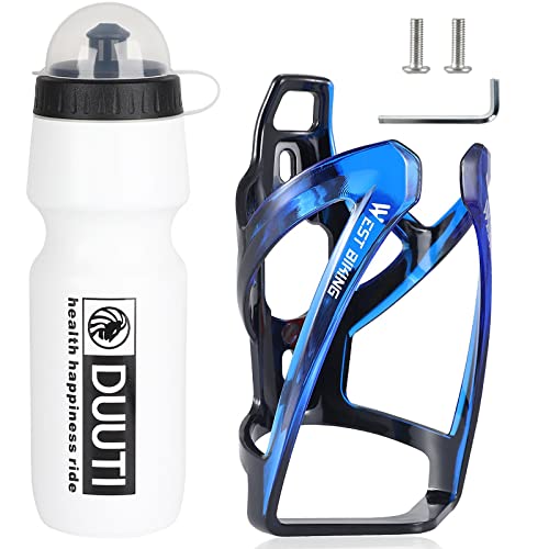 LucaSng Fahrrad Trinkflaschenhalter, Fahrrad Trinkflaschen Set Leichter Fahrrad Flaschenhalter für Rennrad, Mountainbike. Unverzichtbar zum Reiten(Schwarz Blau) Cover