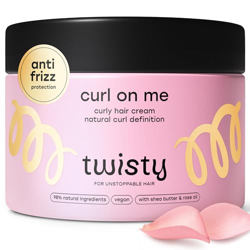 Twisty Lockencreme Curl Cream 250ml - Feuchtigkeitsspendende Lockenpflege Anti-Frizz Styling Creme für Naturlocken & Wellen mit Sheabutter